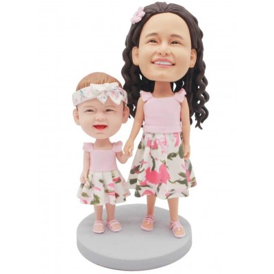 Figurine copy of Personalized bobblehead lesbian wedding figurine "Together"