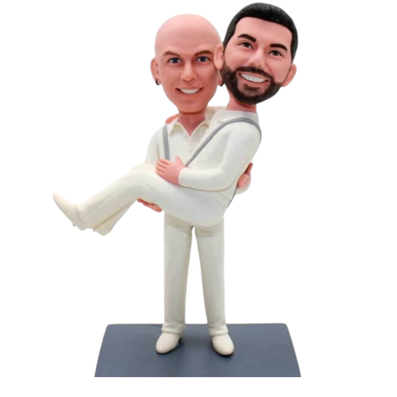 Personalized gay wedding figurine "Long live the bride and groom"