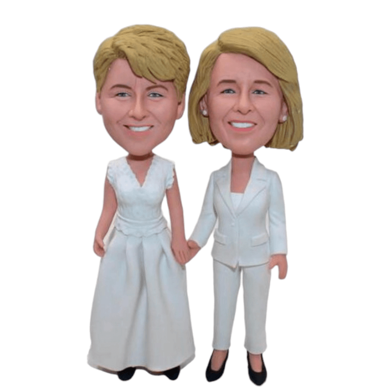 Personalized bobblehead lesbian wedding figurine "Together"