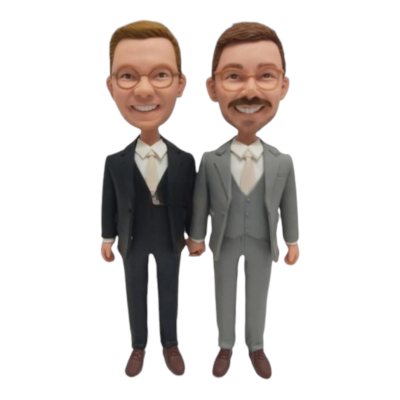 Figurine Custom bobblehead wedding "Happy Men"