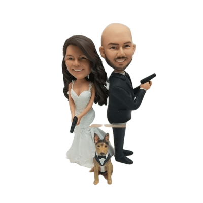 Figurine Custom bobblehead wedding " Secret Agent"