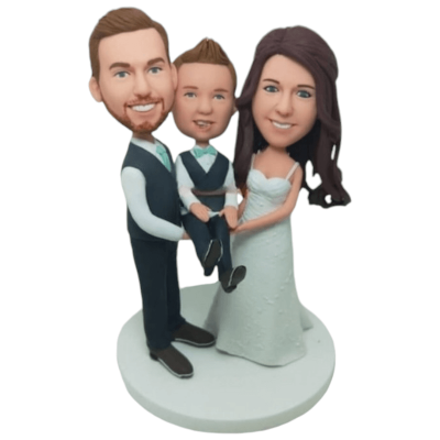 Figurine Custom bobblehead wedding " With our Love Child"